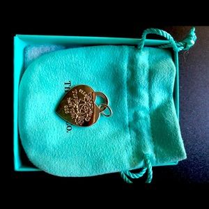 Tiffany co. Etched Rose Pendant